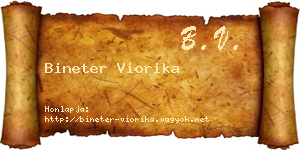 Bineter Viorika névjegykártya